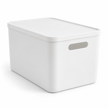 Lidded Plastic Storage Box for Home Organization