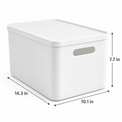 Lidded Plastic Storage Box for Home Organization